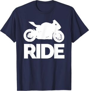 Motorcycle Rider Sport Bike Biker Superbike T-Shirt - T-Shirt | Navy
