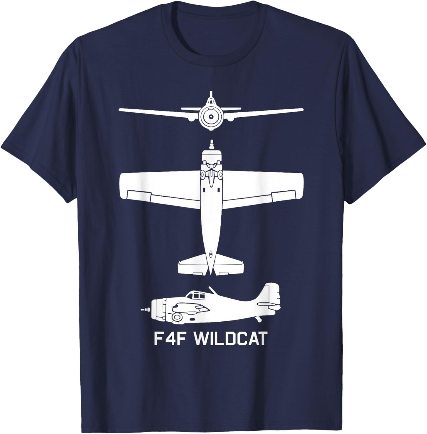 F4F Wildcat American WW2 Fighter Plane Men Women Girls Kids T-Shirt - T-Shirt | Navy
