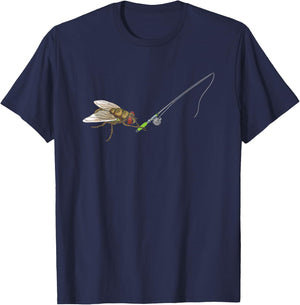 Fly Fishing Sportfishing Angling Angler Funny Joke Pun T-Shirt - T-Shirt | Navy