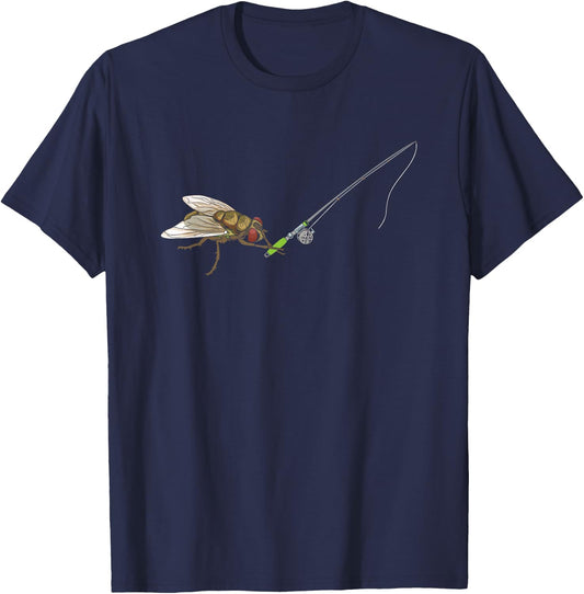 Fly Fishing Sportfishing Angling Angler Funny Joke Pun T-Shirt - T-Shirt | Navy