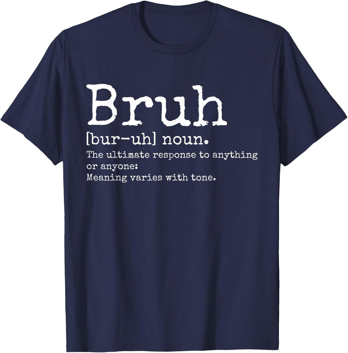 Vintage Bruh Definition Funny Brother T-Shirt - T-Shirt | Navy