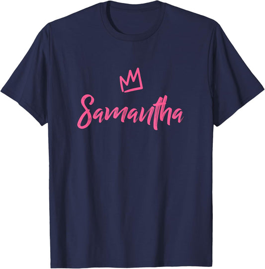 Samantha the Queen / Pink Crown Called Samantha T-Shirt - T-Shirt | Navy