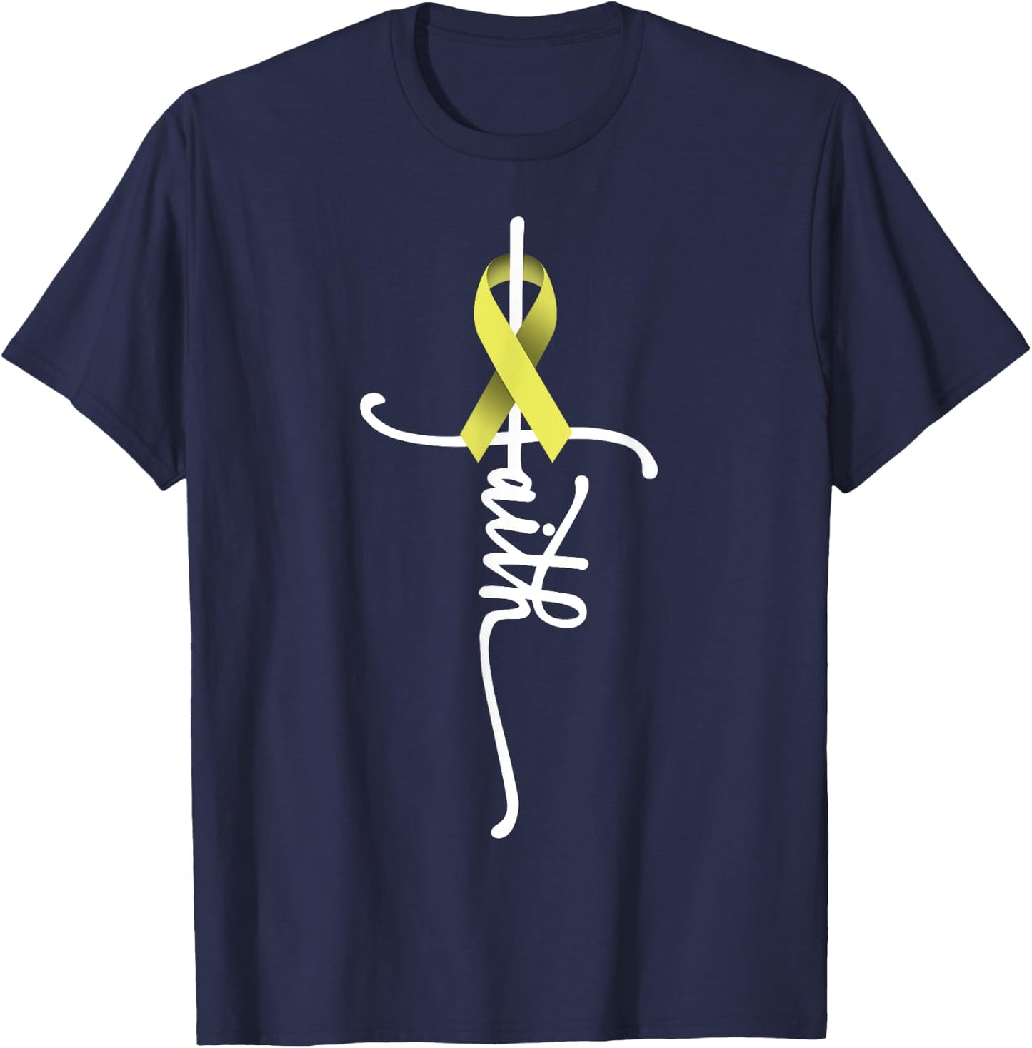 Bone Cancer Faith Sarcoma Bone Cancer Awareness Support July T-Shirt - T-Shirt | Navy