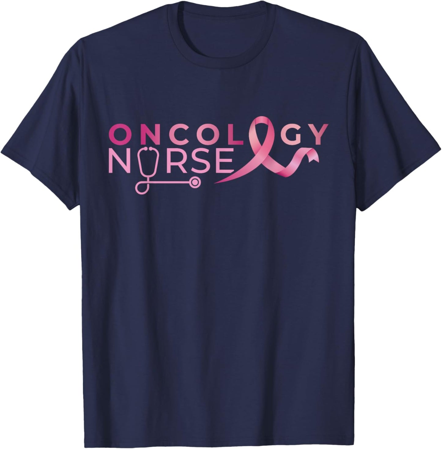 Breast Cancer Oncology Nurse T-Shirt - T-Shirt | Navy