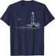 Nautical Sketch Art Seaside Lighthouse T-Shirt - T-Shirt | Navy