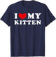 I Love My Kitten, I Heart My Kitten T-Shirt - T-Shirt | Navy