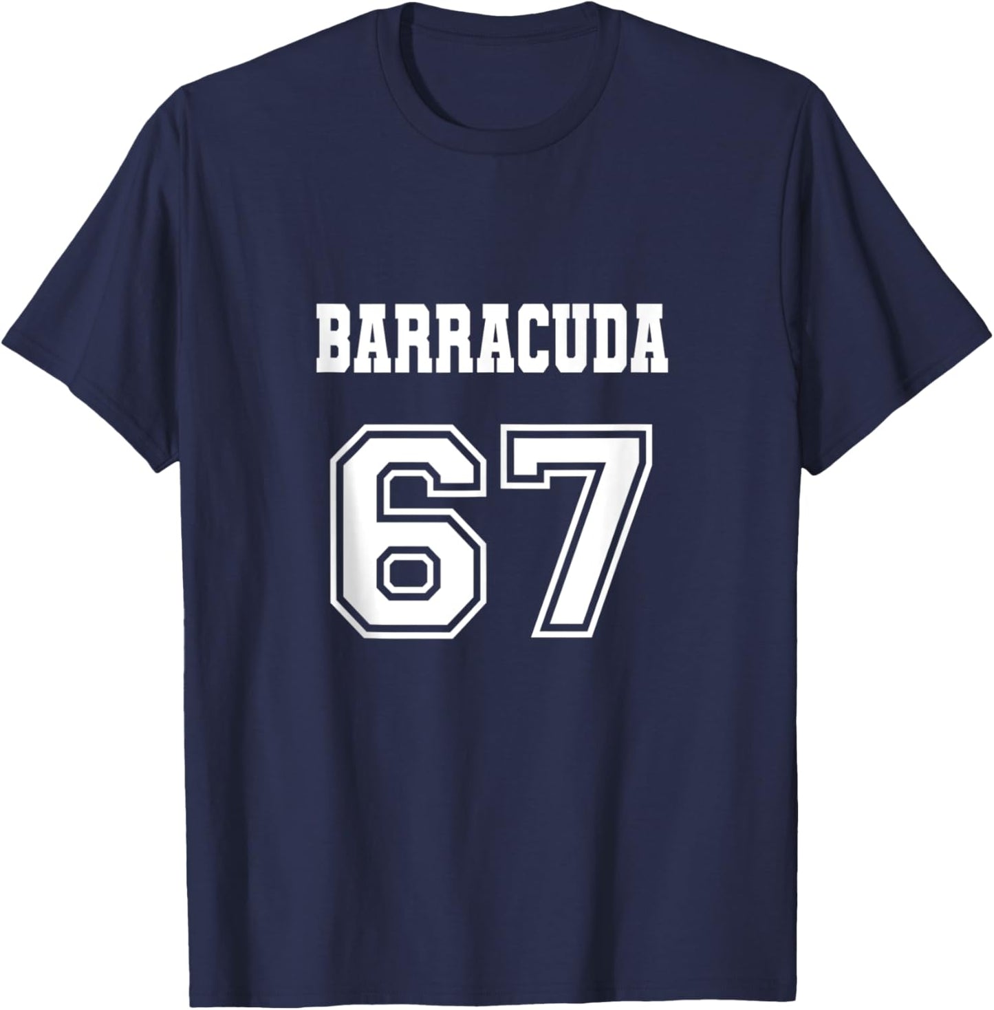 Jersey Style Barracuda 67 1967 Old School Muscle Car Fishing T-Shirt - T-Shirt | Navy