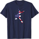 USA American Flag Girl Figure Skating Dance Ice Skater T-Shirt - T-Shirt | Navy