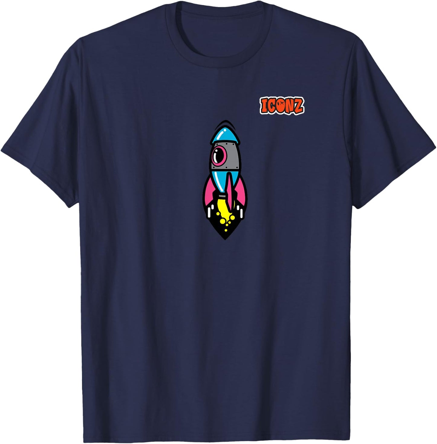 Fly Rocket Emoticon Emoji T-Shirt - T-Shirt | Navy