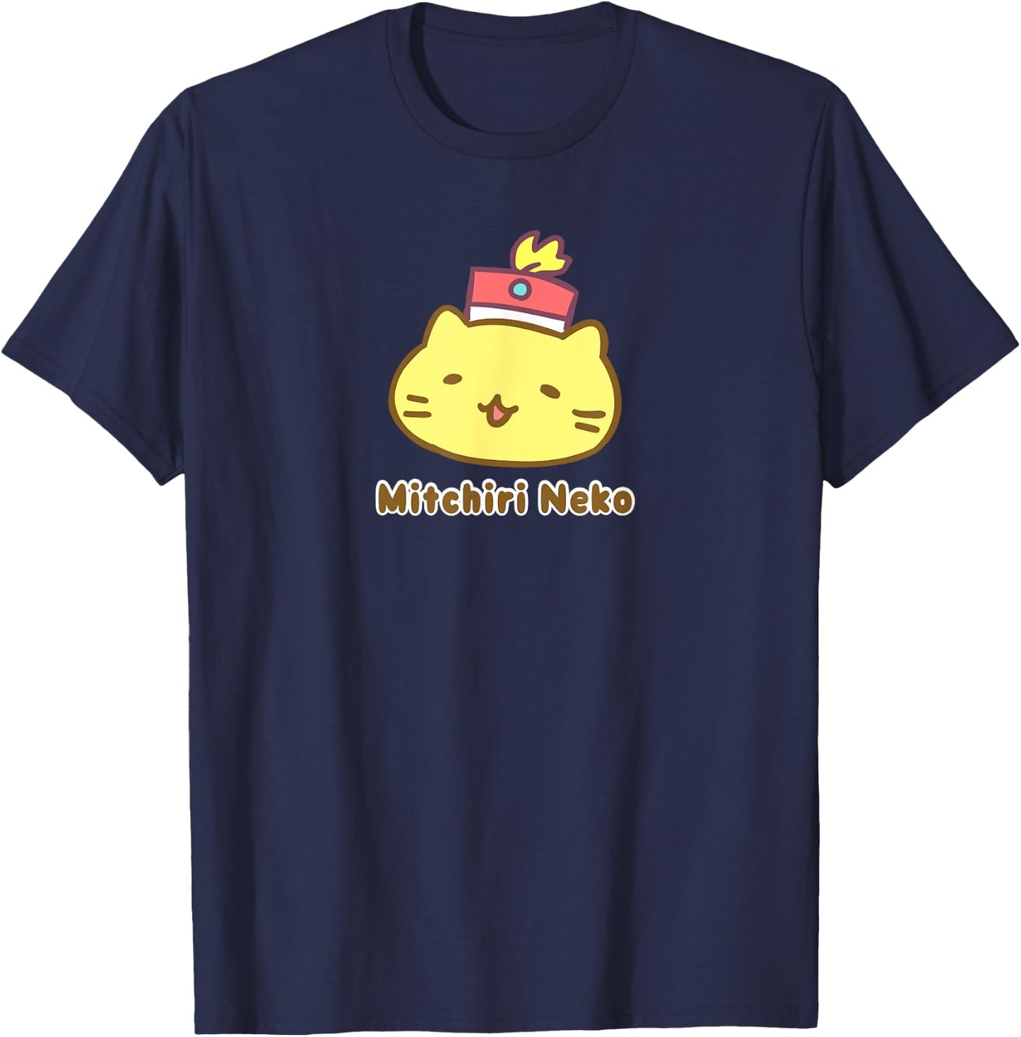 Mitchiri Neko March Cute Cat! T-Shirt - T-Shirt | Navy