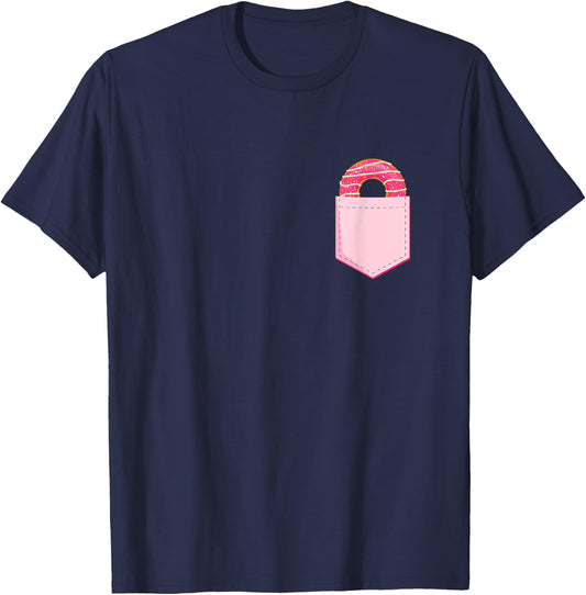 Pocket Donut - Funny Pocket Size Doughnut Donut Lover T-Shirt - T-Shirt | Navy