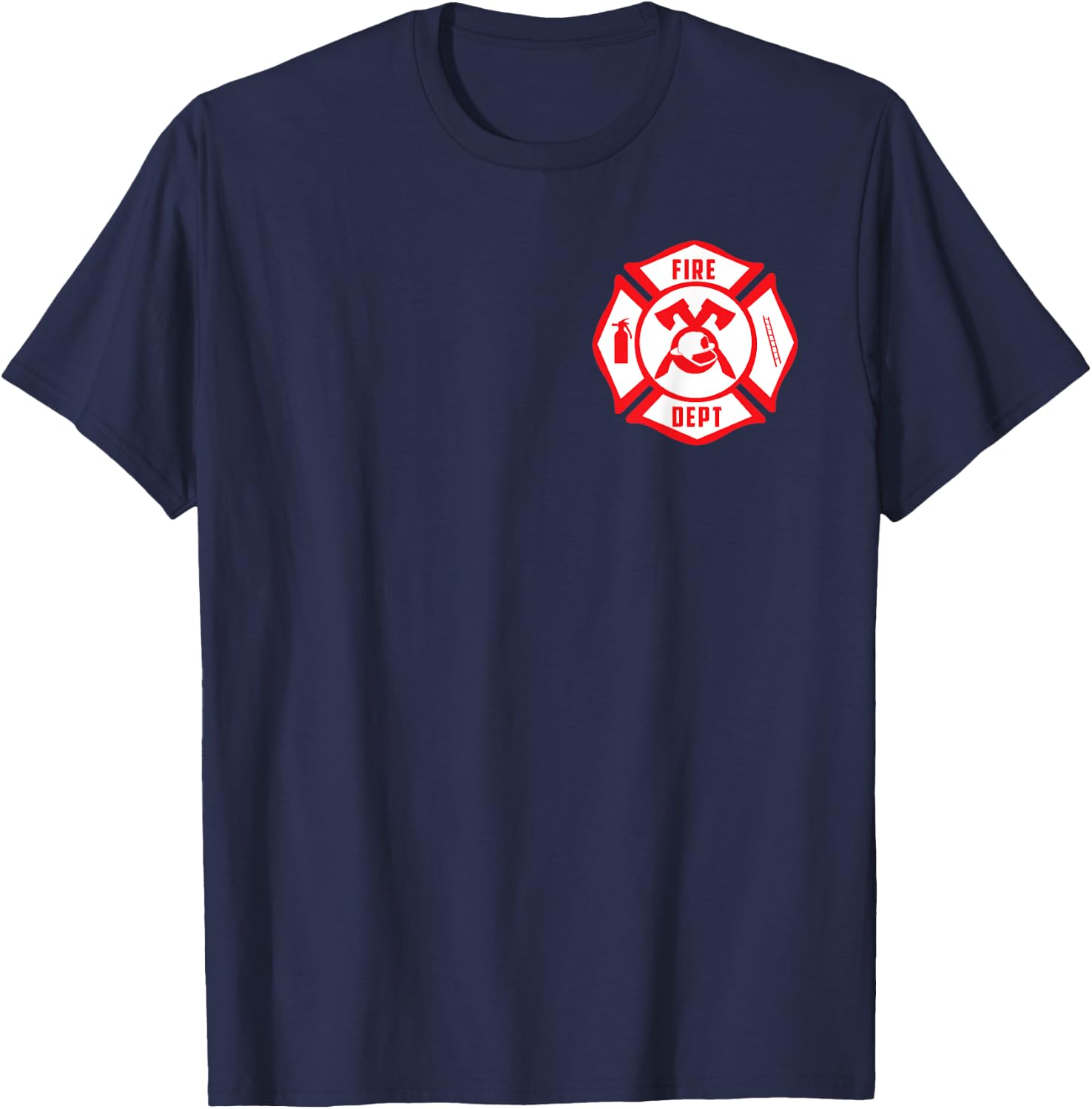 Firefighters Shirt Emblem Courage Rescue Maltese Cross Gift T-Shirt - T-Shirt | Navy