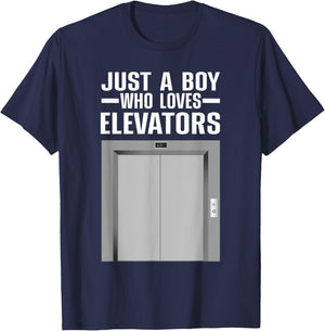 Cool Elevator Art Men Boys Kids Elevator Mechanic Inspector T-Shirt - T-Shirt | Navy