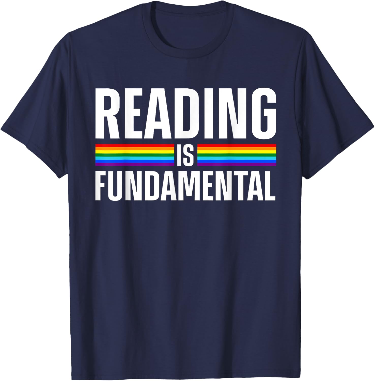 Cool Reading Art Women Library Bookworm Rainbow Book T-Shirt - T-Shirt | Navy