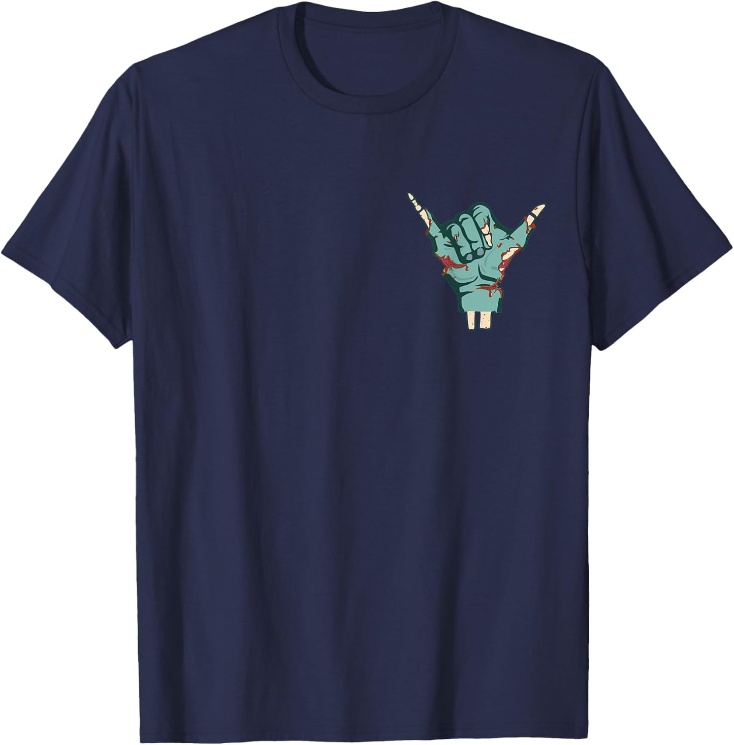 Shaka Skeleton Zombie Hand Spooky Halloween Costume Surfers T-Shirt - T-Shirt | Navy