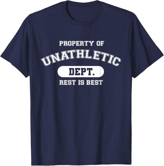Unathletic Department Funny Sports Graphic Rest Is Best T-Shirt - T-Shirt | Navy