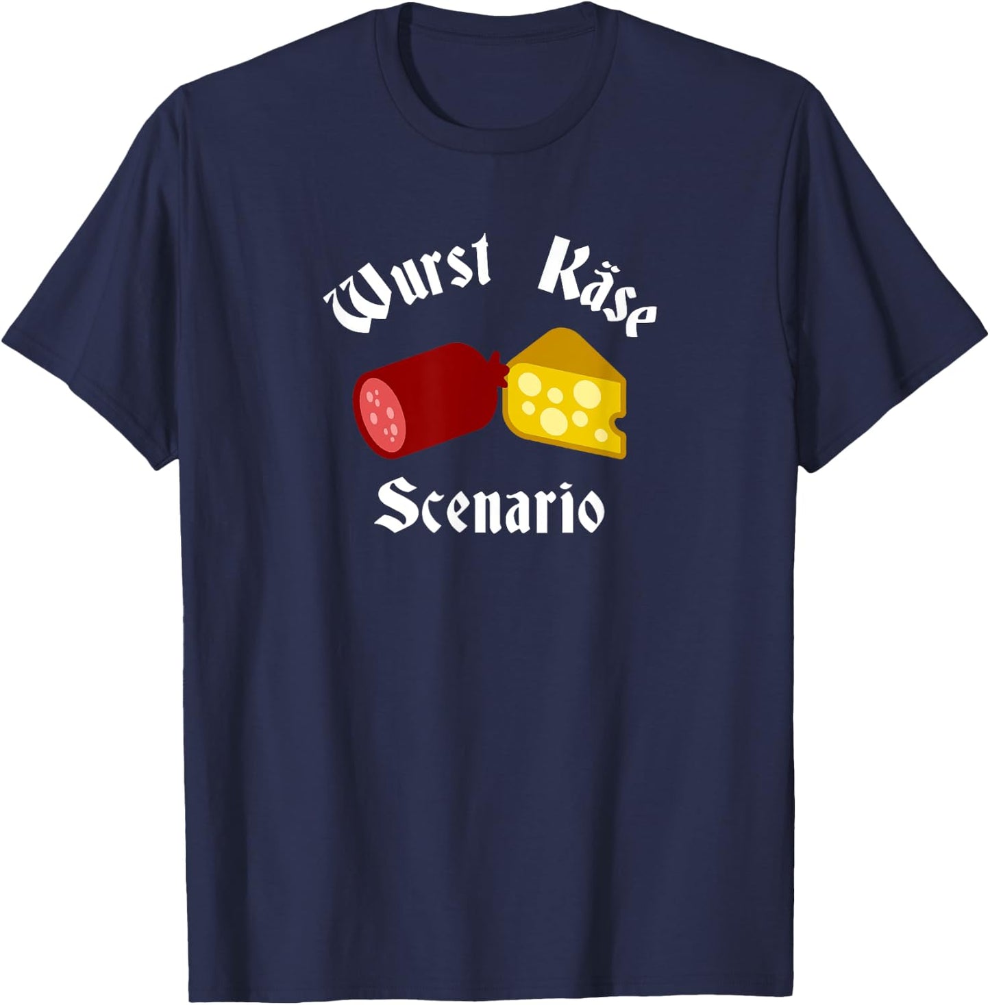 Wurst Käse scenario funny pun Oktoberfest german T-Shirt - T-Shirt | Navy