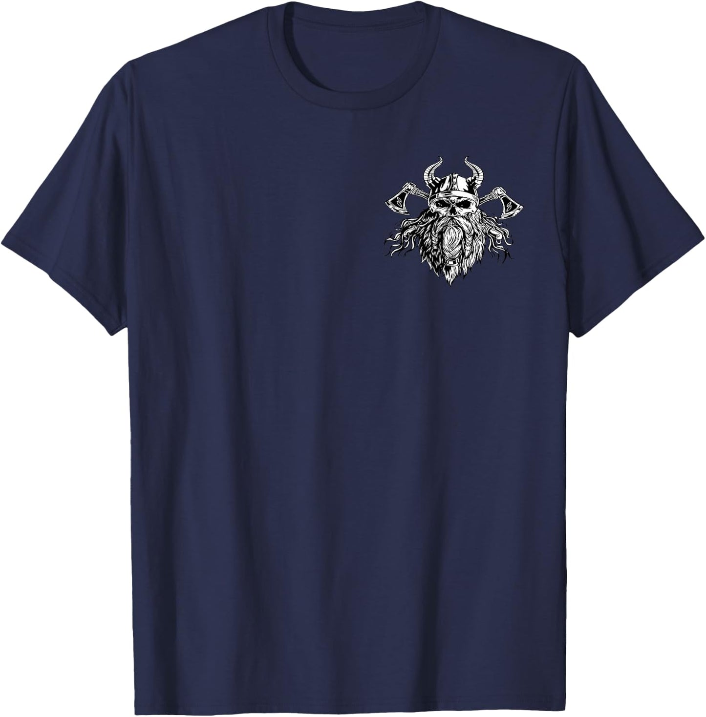 Viking Warrior Valhalla Norse Pagan Nordic Mythology T-Shirt - T-Shirt | Navy