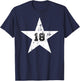 Number #18 Sport White Star Number T-Shirt - T-Shirt | Navy