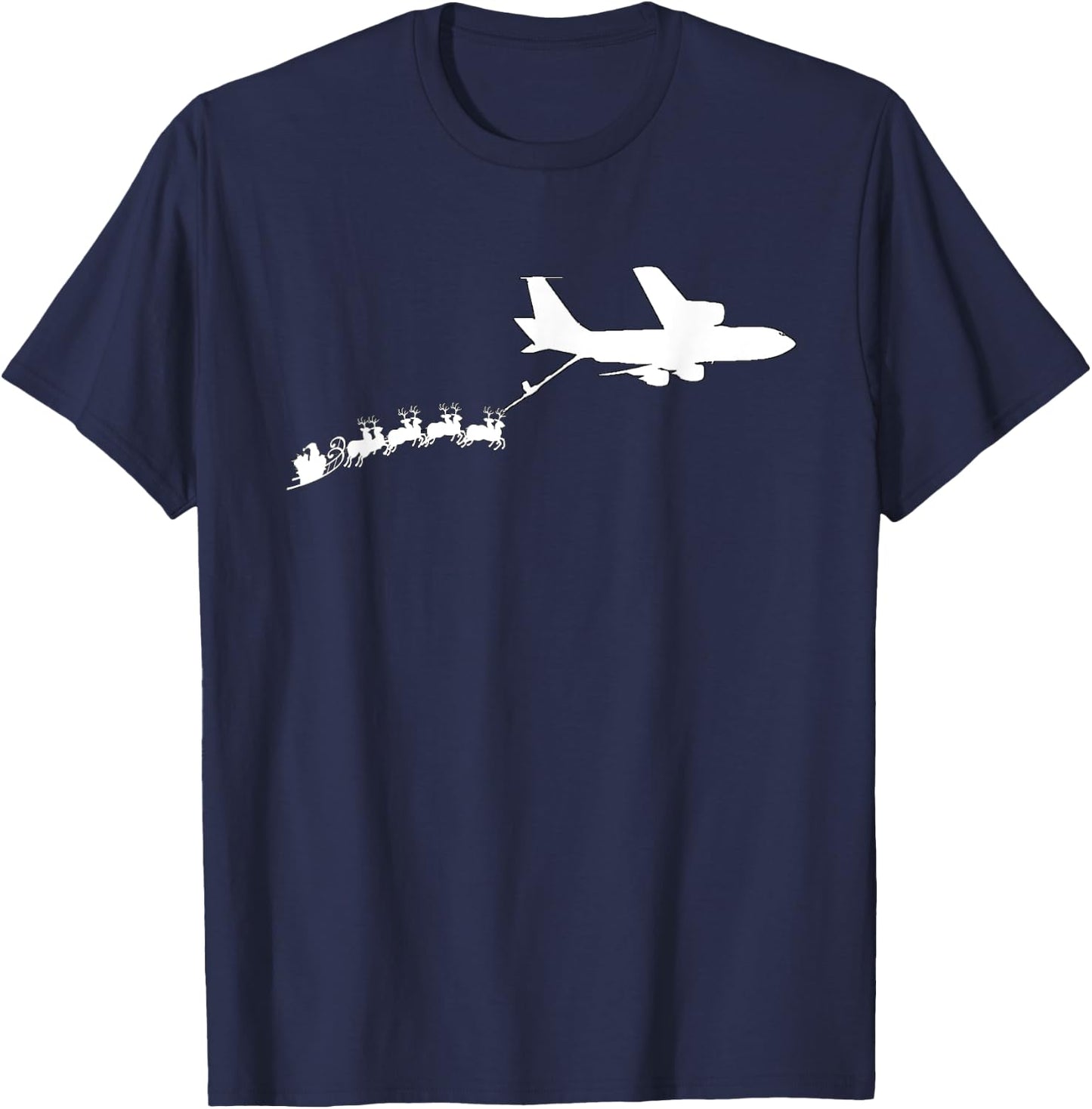 KC135 Stratotanker Santa's Sleigh Funny Christmas T-Shirt - T-Shirt | Navy