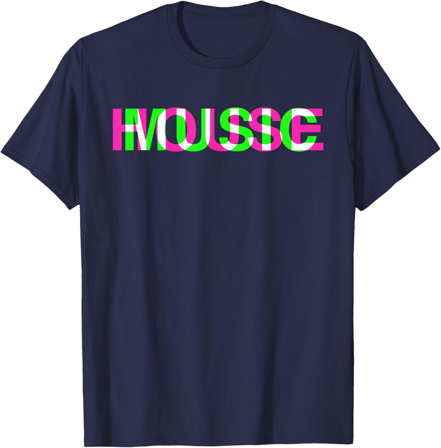 House Music Glitch Optical Illusion - EDM Rave DJ T-Shirt - T-Shirt | Navy