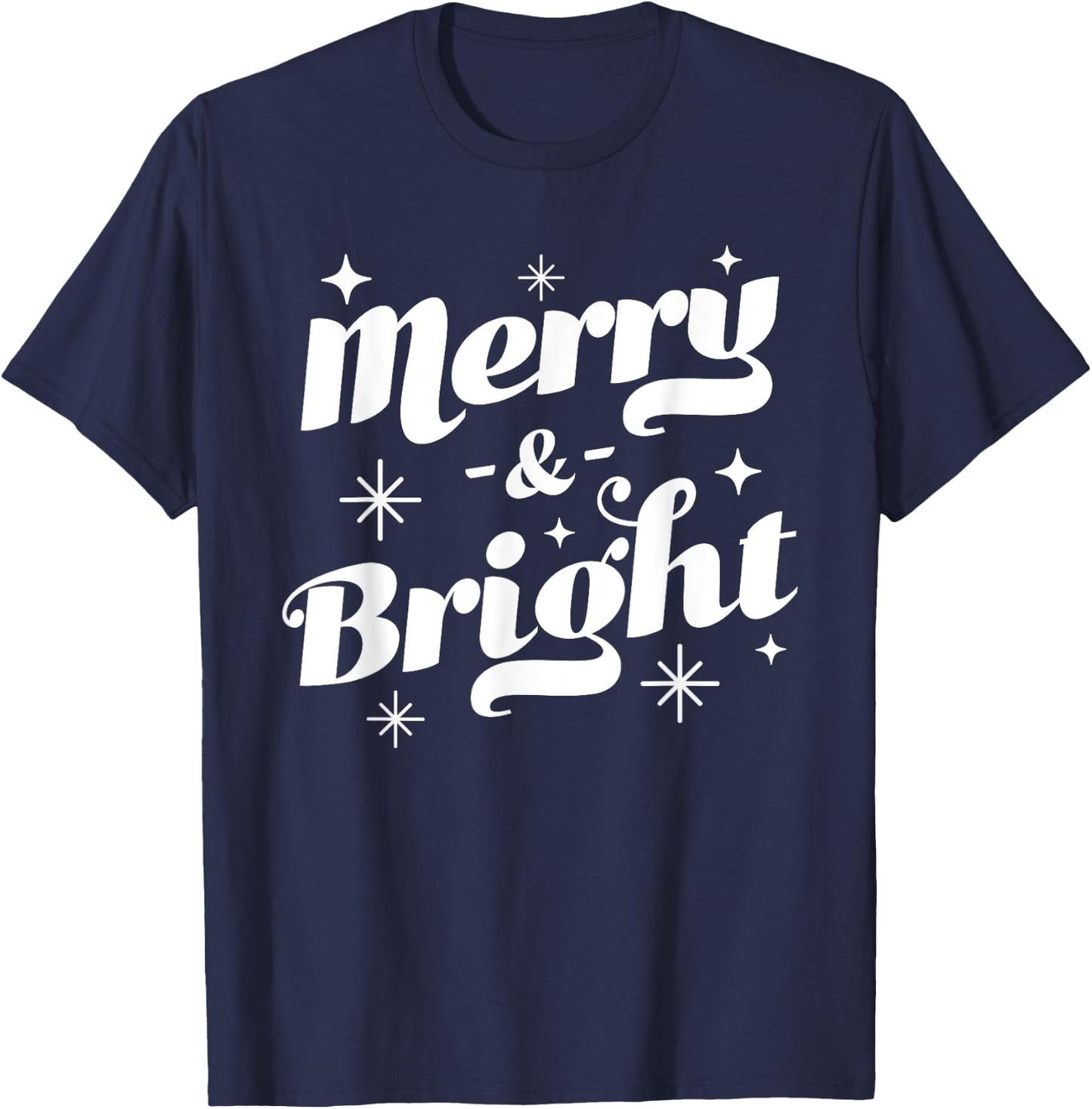 Merry and Bright - Cute Red Matching Family Christmas Pajama T-Shirt - T-Shirt | Navy
