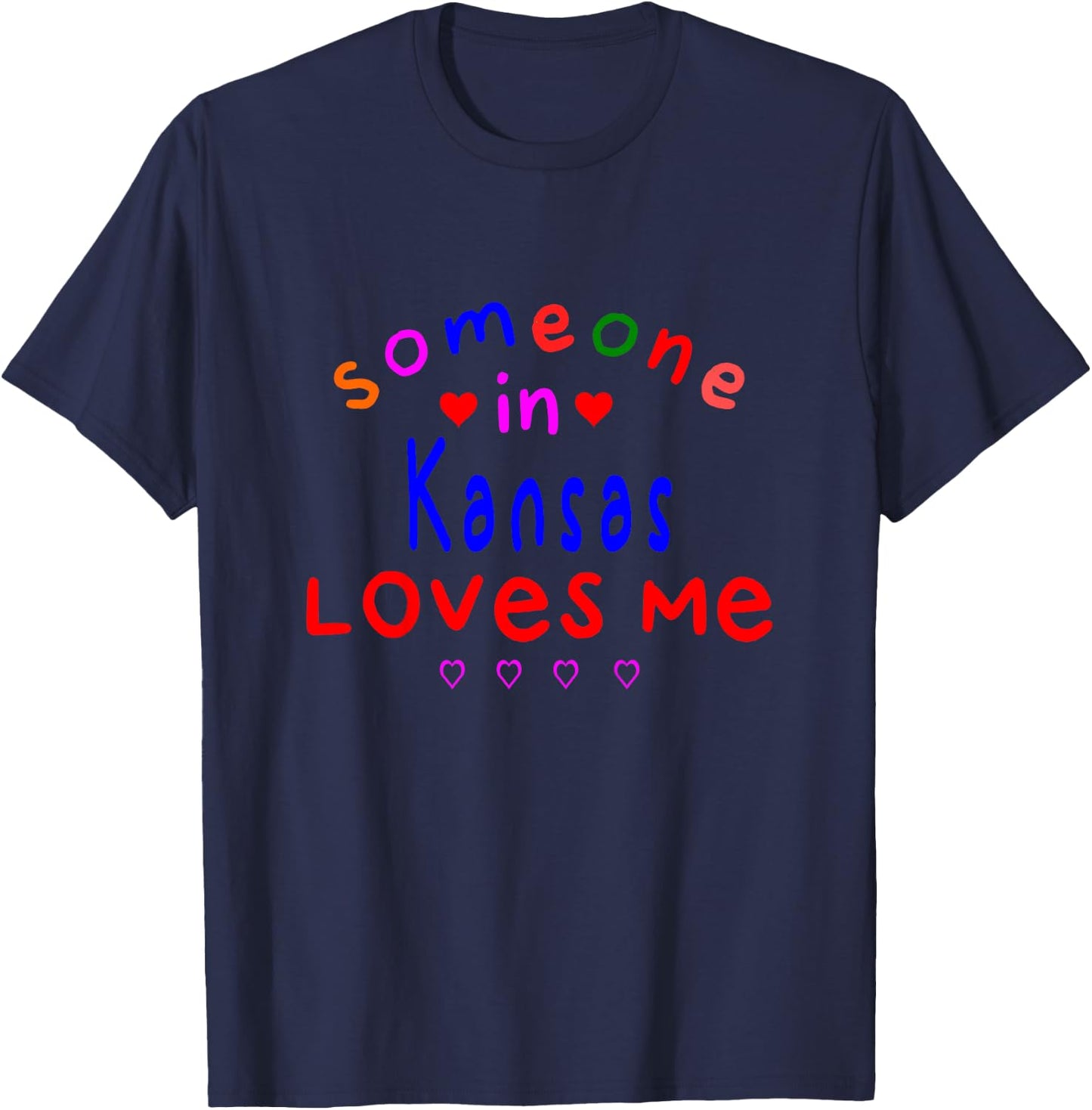Someone in Kansas Loves Me Kids Boys Girls T-Shirt - T-Shirt | Navy