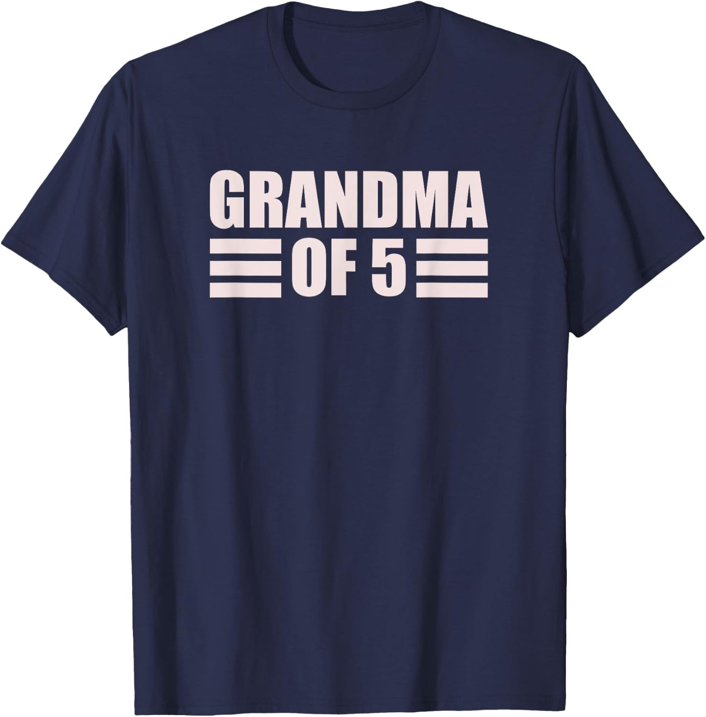 Grandma 5 Grandkids 5th Time Cubed Grandma Of Five T-Shirt - T-Shirt | Navy