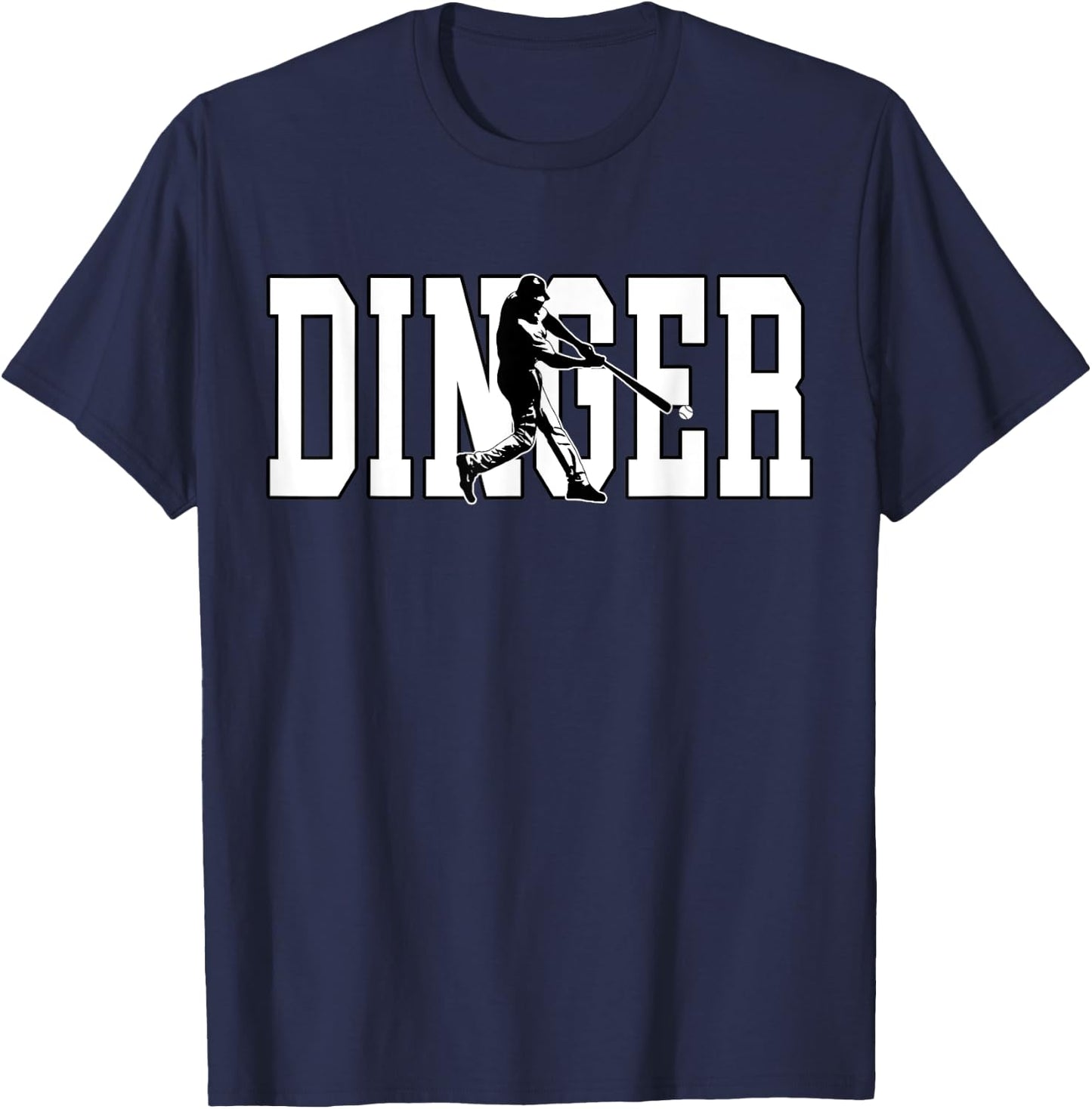 Dinger Get Out Ball Baseball Home Run Bomb Squad Hitter T-Shirt - T-Shirt | Navy