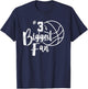 Three 3's Biggest Fan Shirt Basketball Mom Basketball Dad T-Shirt - T-Shirt | Navy
