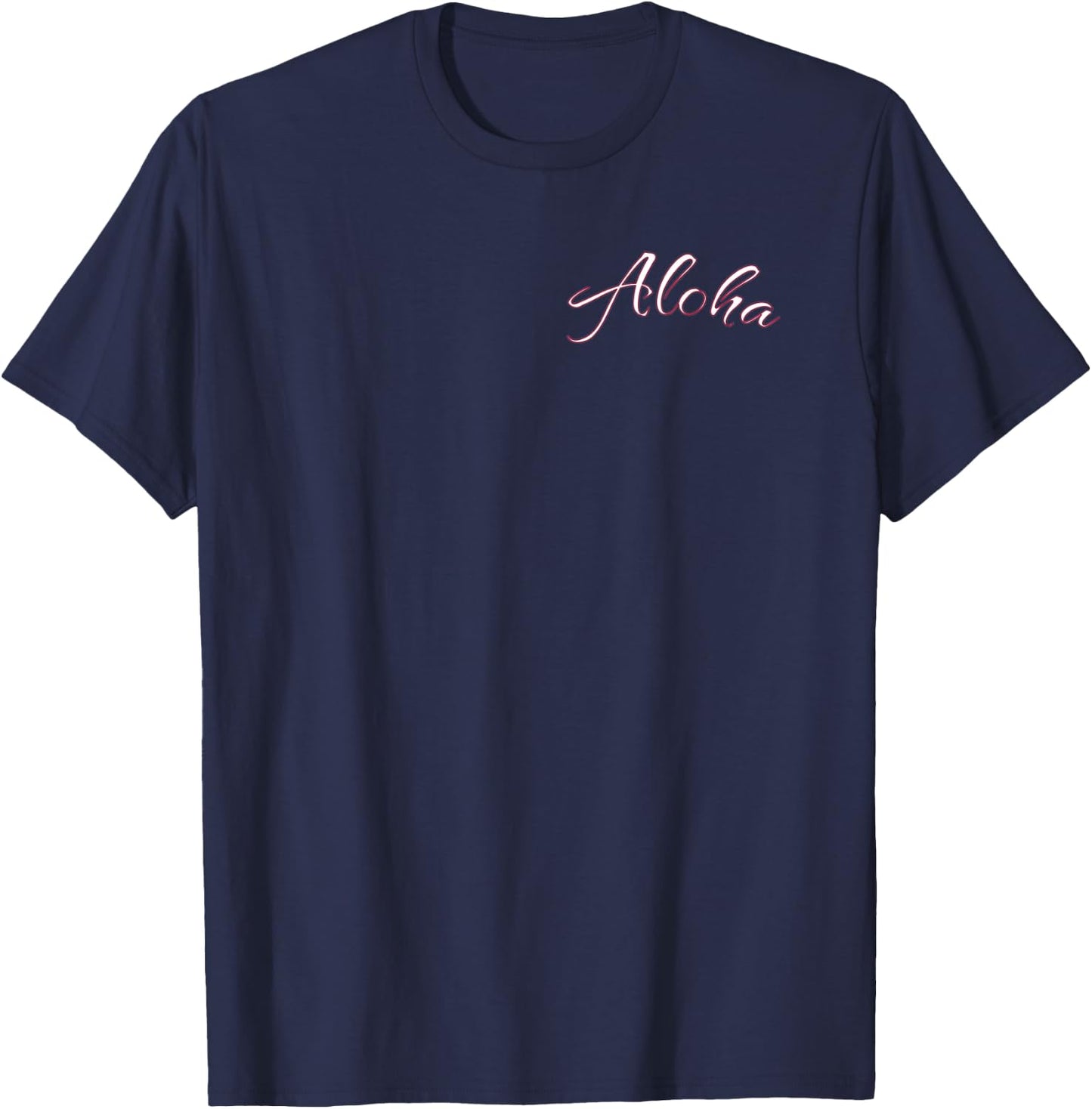 Big Island Hawaii Hibiscus Floral Cool Pineapple - 2 Sided T-Shirt - T-Shirt | Navy