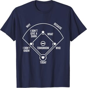 Who's on First Funny Positions Dark T-Shirt - T-Shirt | Navy
