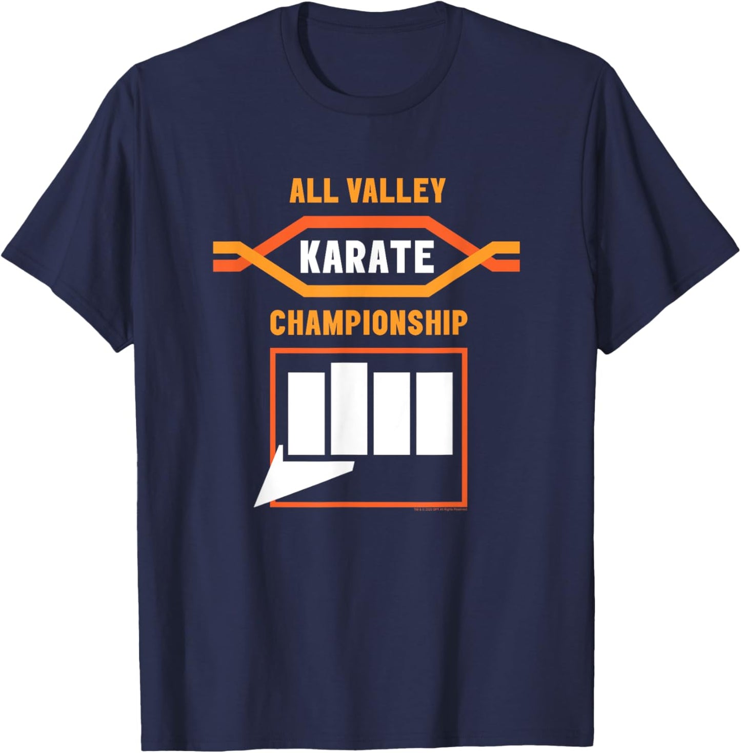 Cobra Kai All Valley Logo and Fist T-Shirt - T-Shirt | Navy