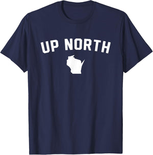 Up North Wisconsin Text T-Shirt - T-Shirt | Navy