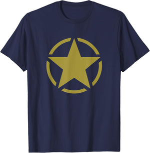 World War Two WW2 Allied Star in Circle T-Shirt - T-Shirt | Navy