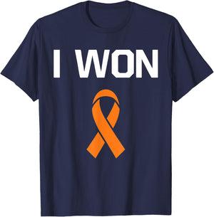 I Won - Fighter Warrior Leukemia Cancer Awareness T-Shirt - T-Shirt | Navy