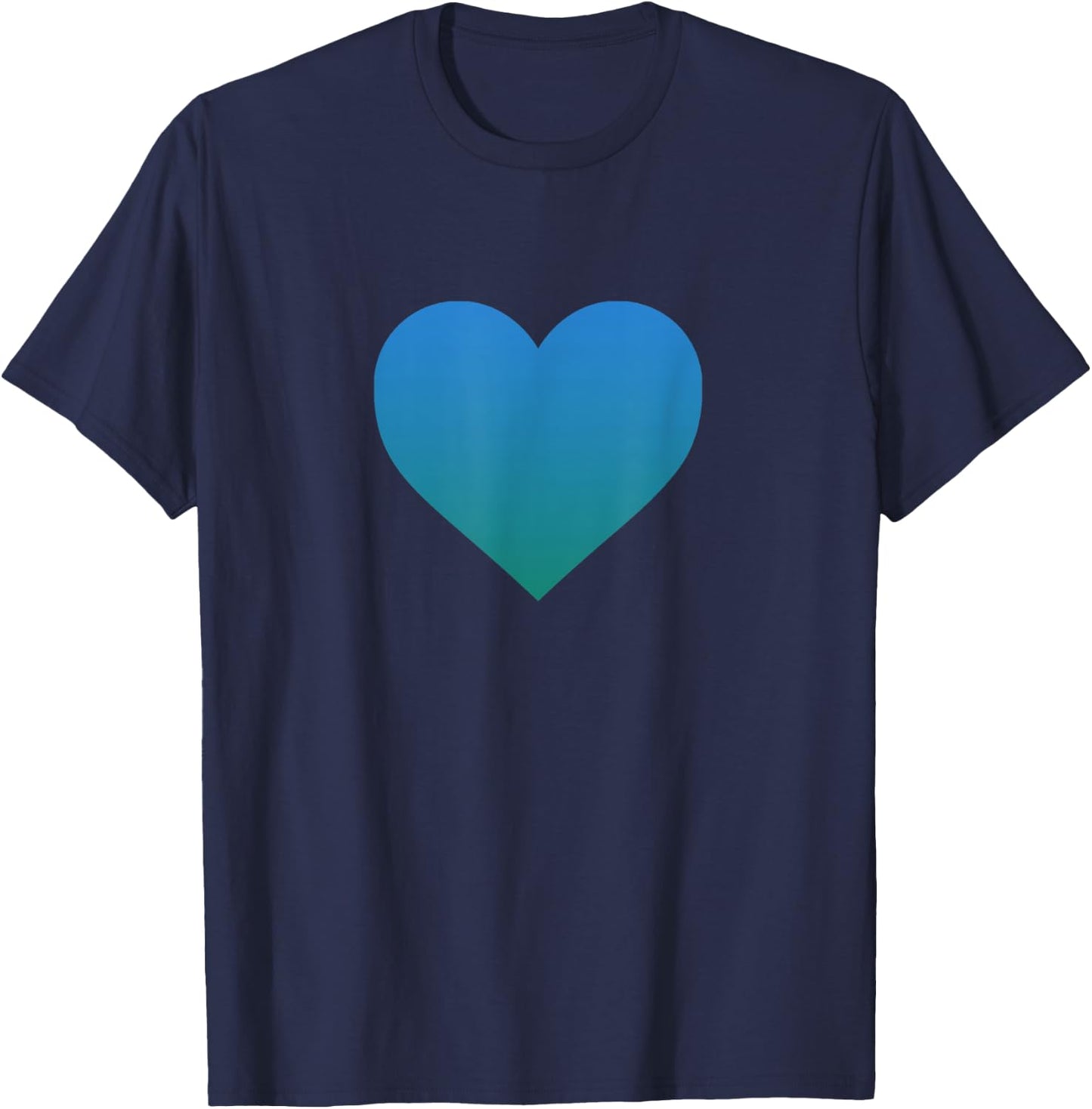 I Love You Teal Blue Heart Valentine's Day Emoticon T Shirt T-Shirt - T-Shirt | Navy