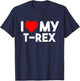 I Love My T-rex Shirt, Funny Animal Lover Couple Matching T-Shirt - T-Shirt | Navy