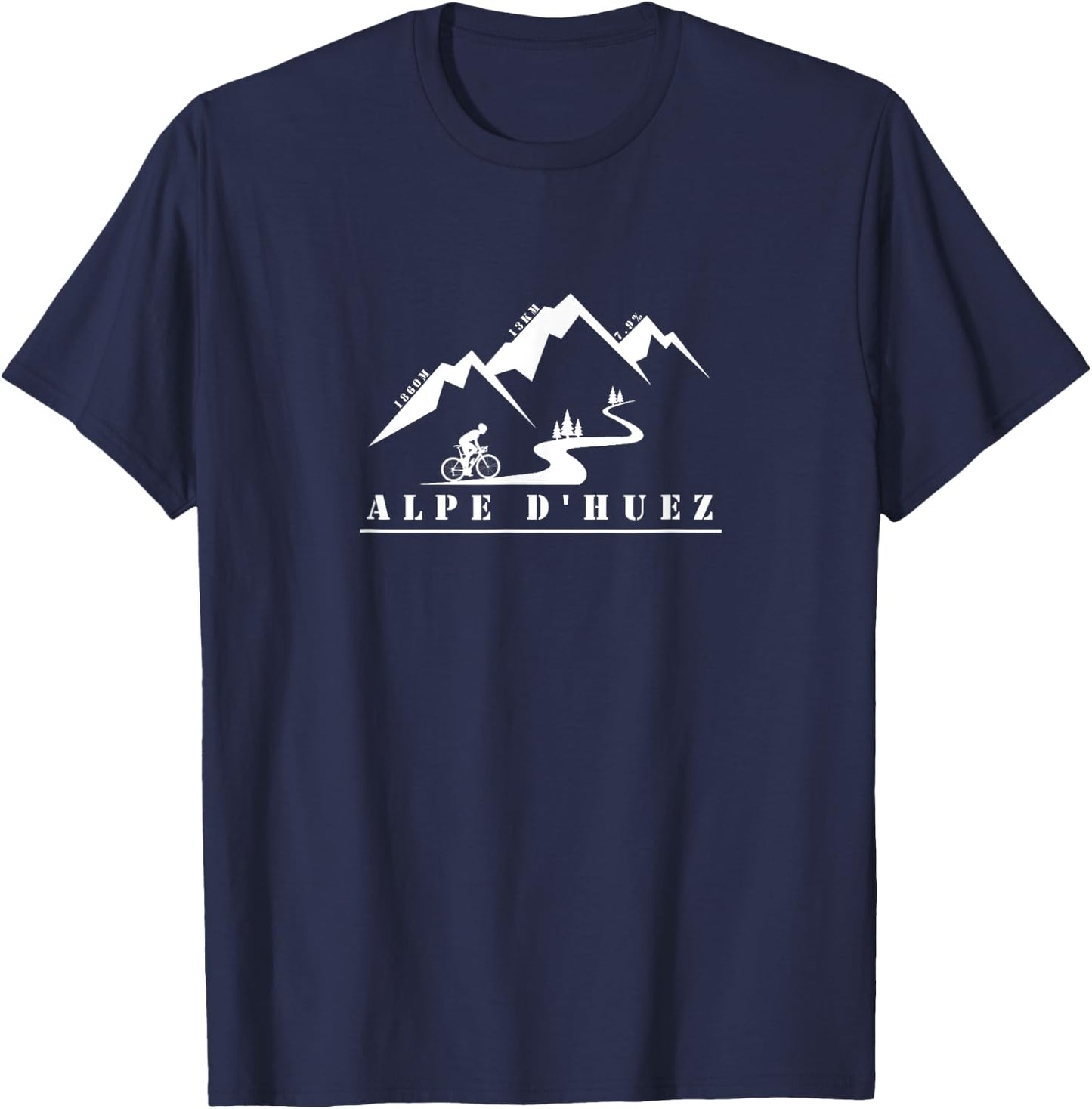 Alpe d'Huez, bicycle, bicycle, France, Alps, tour, cycling T-Shirt - T-Shirt | Navy