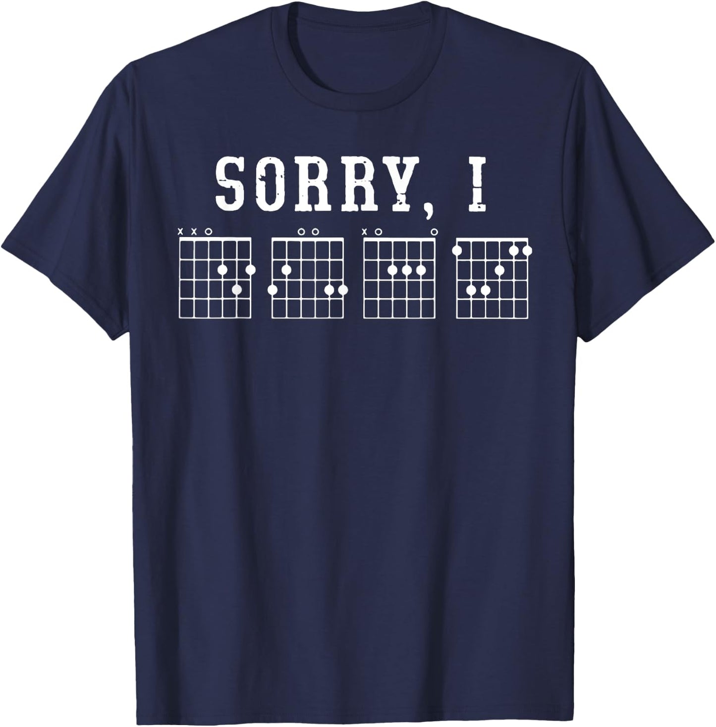 Sorry I Hidden Message Guitar Chords T-Shirt - T-Shirt | Navy