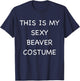 Sexy Beaver Lazy Halloween Costume Funny Easy Animal Outfit T-Shirt - T-Shirt | Navy