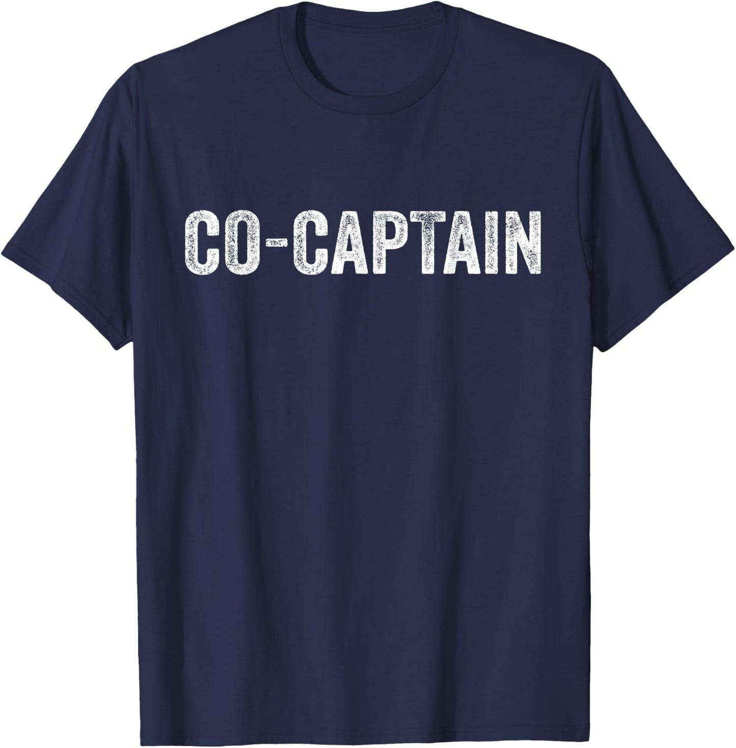 Co-Captain Design Simple Word Text Trendy Funny Wording T-Shirt - T-Shirt | Navy