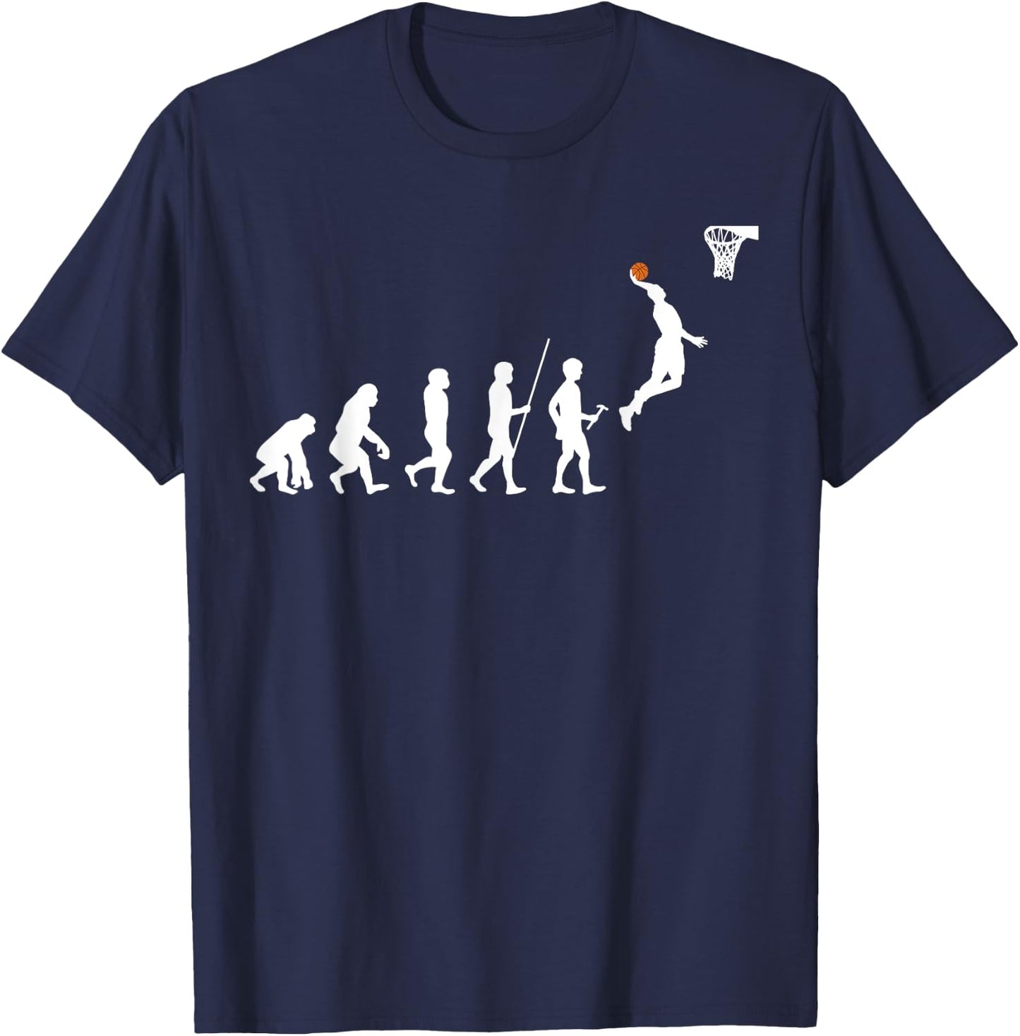Human Evolution Basketball T-Shirt - T-Shirt | Navy