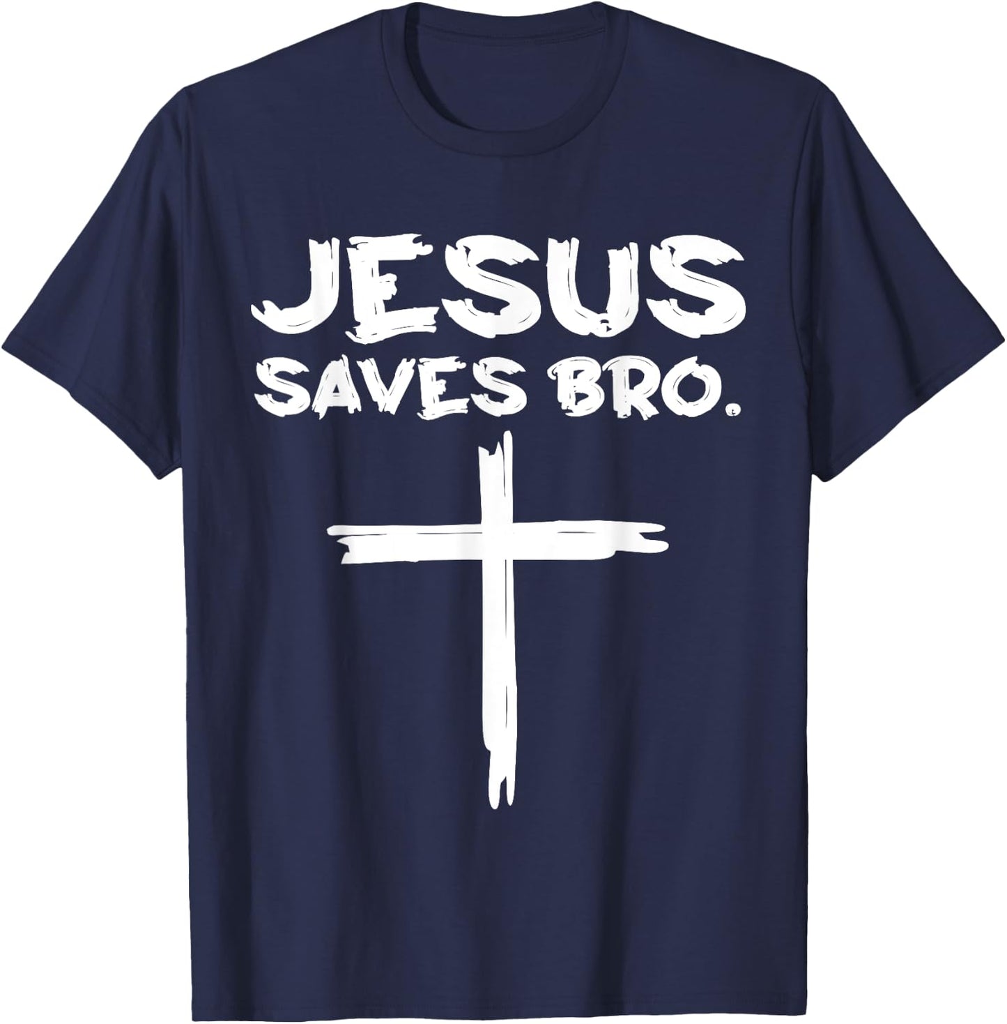Jesus Saves Bro - Jesus Cross Vintage T-Shirt - T-Shirt | Navy