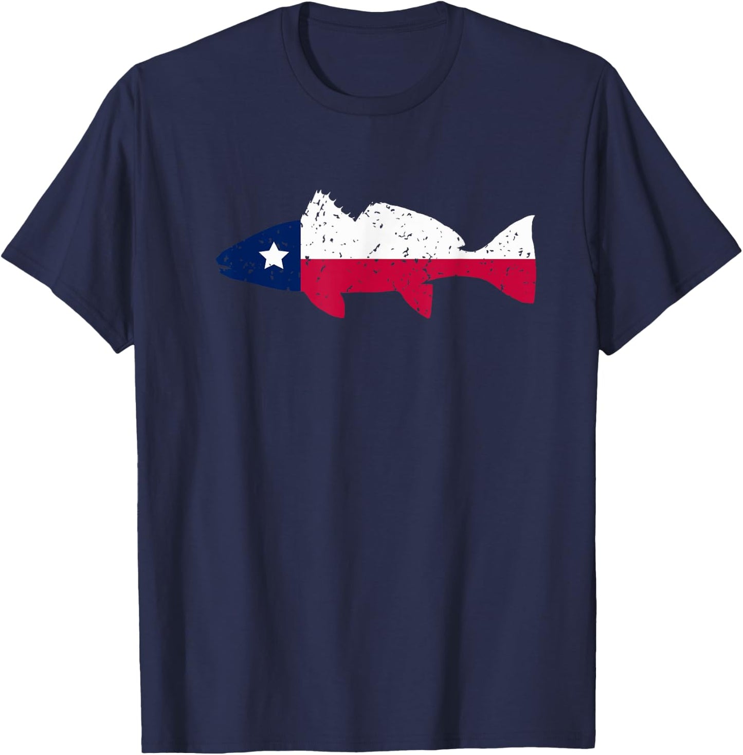 Texas Redfish Fishing | Texas Red Drum Fishing | Vintage T-Shirt - T-Shirt | Navy