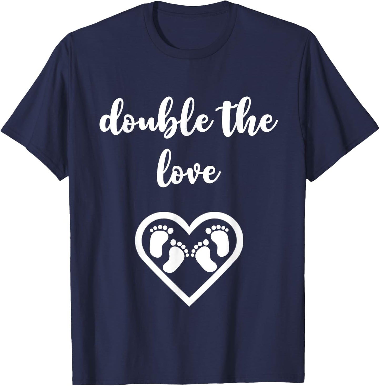 Twins Pregnancy Shirt for Pregnant Expecting Moms Double T-Shirt - T-Shirt | Navy