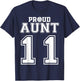 Custom Proud Volleyball Aunt Number 11 Personalized Women T-Shirt - T-Shirt | Navy