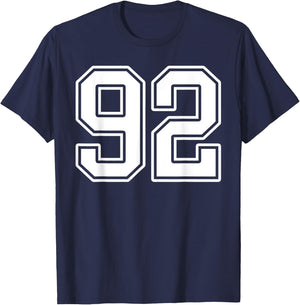 Number 92 Fan Player Jersey Style #92 Men Women Kids T-Shirt - T-Shirt | Navy