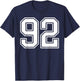 Number 92 Fan Player Jersey Style #92 Men Women Kids T-Shirt - T-Shirt | Navy
