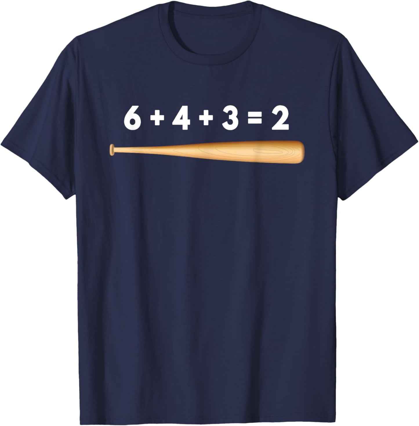 Baseball Math 6 4 3 2 Double Play Funny Baseball Mom, Dad T-Shirt - T-Shirt | Navy